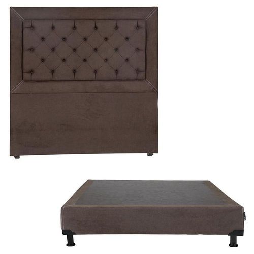Cabecera Queen Size Dicasa Mary Chocolate + Box Dicasa Bless CZD