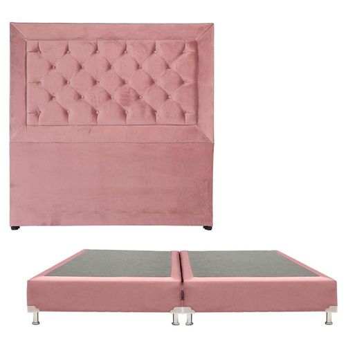 Cabecera King Size Dicasa Mary Palo de Rosa + Box Dicasa Dante CZD