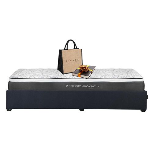 Colchón King Size Dicasa Trini + Base cama Orlando Azul Marino CZD