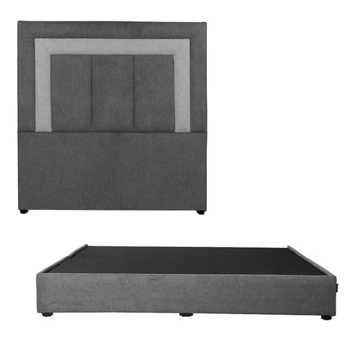 Cabecera King Size Dicasa Bora Gris O con Gris C + Base Cama Riva CZD