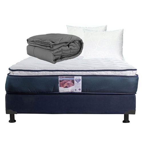 Colchón Matrimonial Spring Air Mónaco+Box +2Almohadas Oso+ Edredón CZD