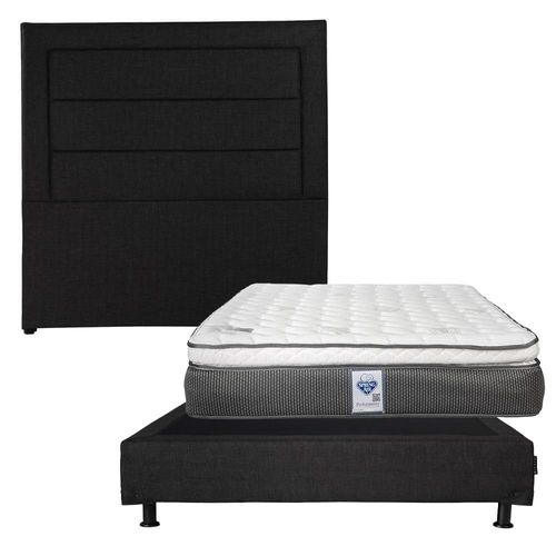 Cabecera Matrimonial Dicasa Blend +Box Dicasa Belu+Colchón Phantom CZD