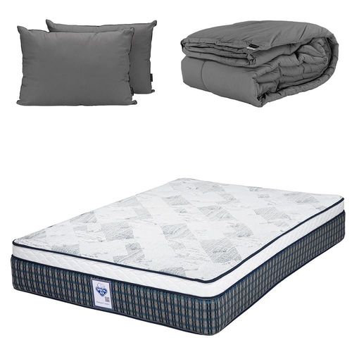 Colchón King Size Spring Air Cardona + Almohadas 2 Pack + Edredón CZD