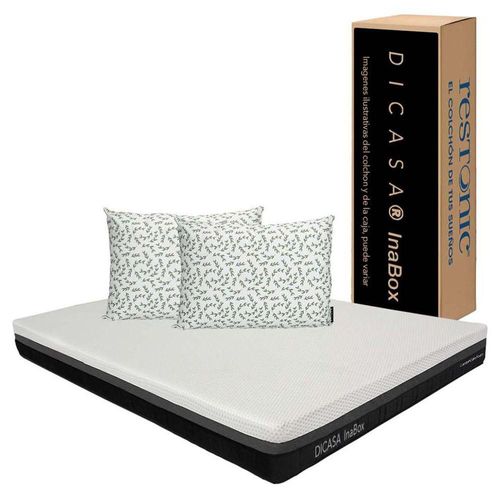 Colchón Queen Size en caja Dicasa InaBox + Almohadas 2Pack CZD