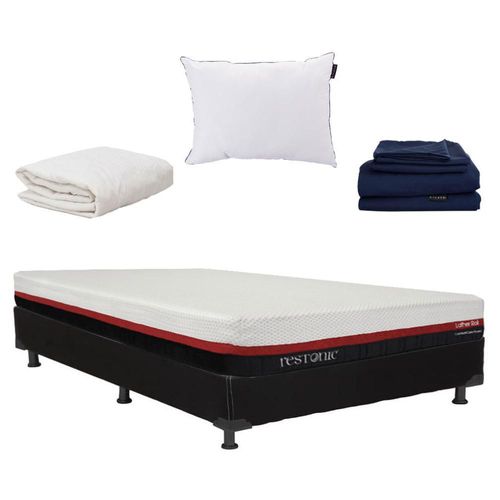 Colchón Individual Roll + Box + Almohada O +Sábanas S + Protector CZD