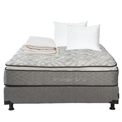 Colchón Queen Size Dicasa Vail + Box + 2 Almohadas Oso + Protector CZD