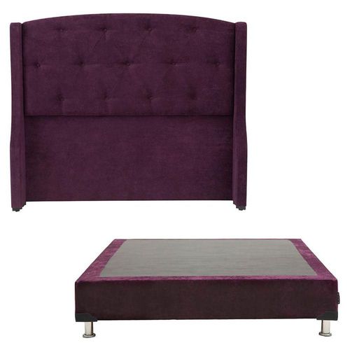 Cabecera Queen Size Dicasa Zefyr Morado + Box Dicasa Velvet CZD