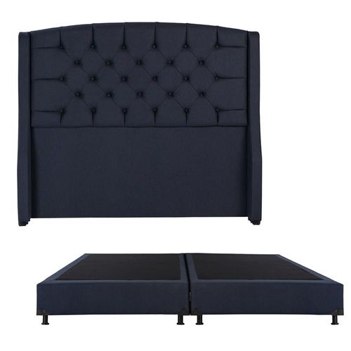 Cabecera King Size Dicasa Sitka Azul Marino + Box Dicasa Blu CZD