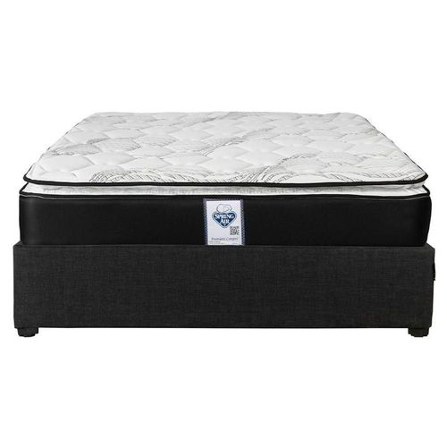 Colchón Matrimonial Spring Air Premier + Base Cama Belt Negro CZD