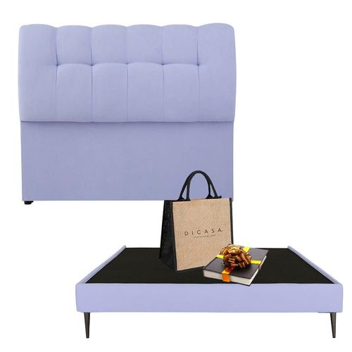 Cabecera King Size Dicasa Nube Lila + Base cama Dicasa Slim CZD
