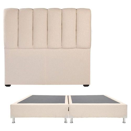 Cabecera King Size Dicasa Kami Beige Claro + Box Dicasa Dolum CZD