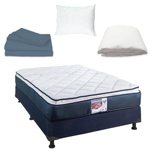 Colchón Matrimonial Spring Air Mónaco + Box +Sábanas +Protector +Almohada CZD