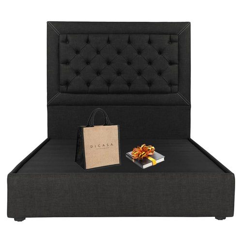 Cabecera Queen Size Dicasa Mary Negro + Base cama Belt CZD