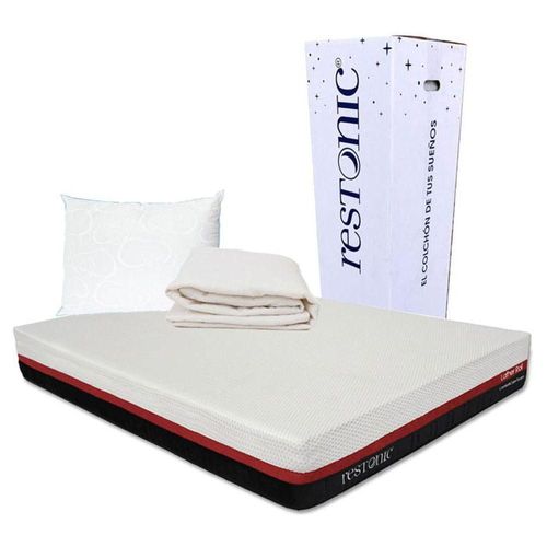 Colchón Matrimonial en caja Restonic Roll + Protector + Almohada CZD