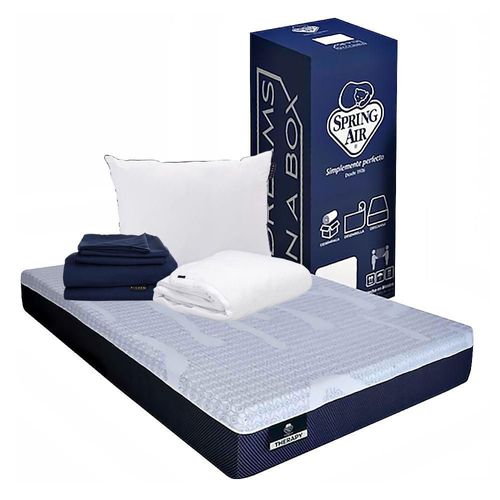 Colchón Queen Size en caja Therapy + Almohada + Protector +Sábanas CZD