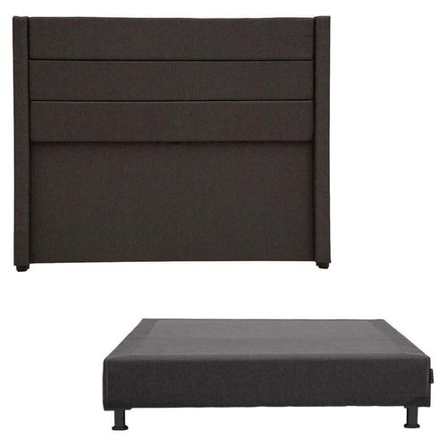 Cabecera Individual Dicasa Lugo Gris oscuro + Box Dicasa Trendy CZD