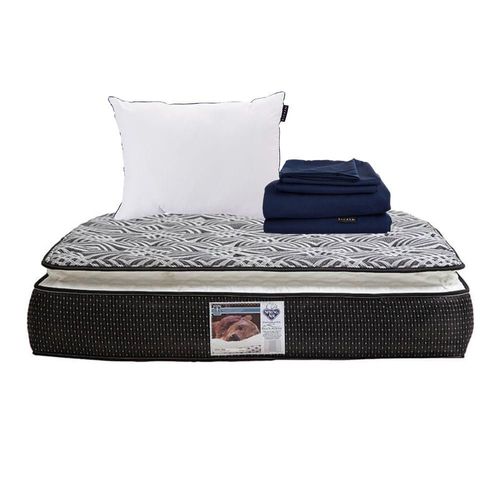 Colchón King Size Spring Air Omega + Almohada One + Sábanas  Softy CZD