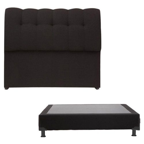 Cabecera Individual Dicasa Nube Negro + Box Dicasa Black CZD