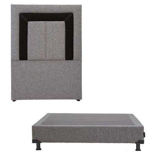 Cabecera Individual Dicasa Bora + Box Dicasa Gris con Negro CZD