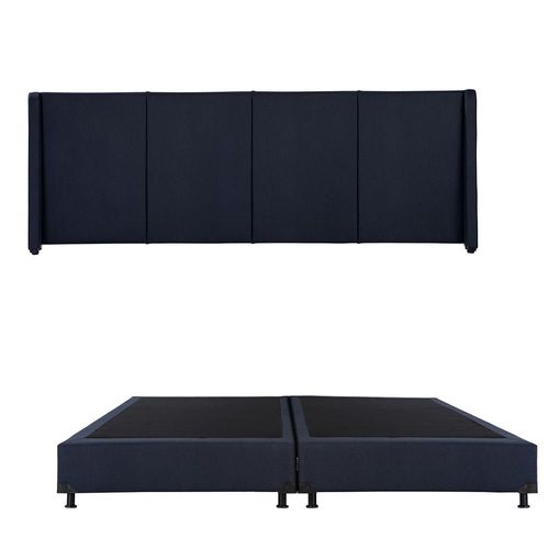 Cabecera King Size Dicasa Milan Azul Marino + Box Dicasa Blu CZD