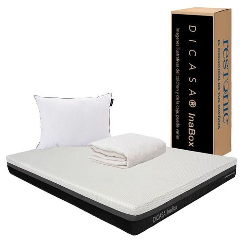 Colchón King Size en caja Dicasa InaBox + Almohada One + Protector CZD