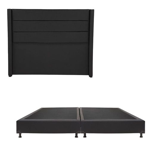 Cabecera King Size Dicasa Lucca Negro + Box Dicasa Vita CZD