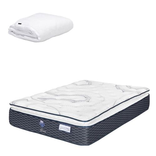 Colchón Queen Size Spring Air Dover + Protector Cloud Dicasa CZD