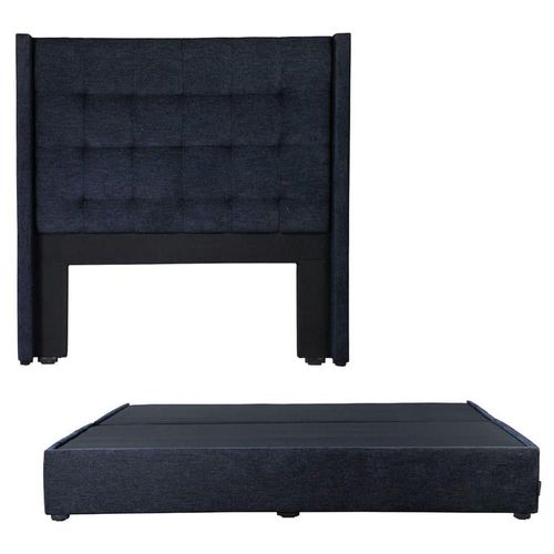 Cabecera King Size Dicasa Titan Azul + Base Cama Nizzo CZD