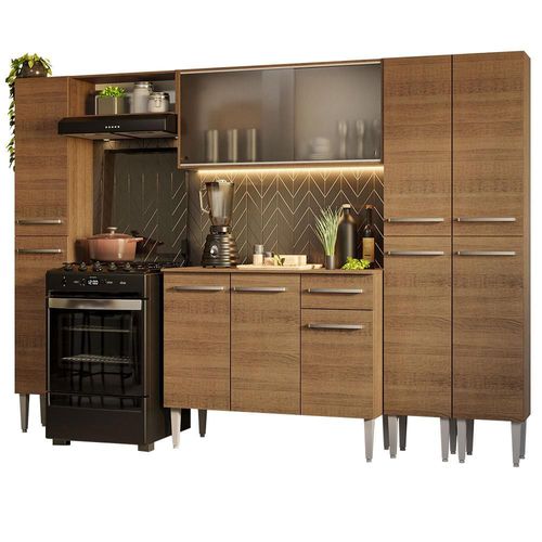 Armario de Cocina Completo 261cm Emilly Madesa Marron 06
