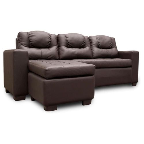 Sala Esquinera de Piel Genuina Camille Chocolate