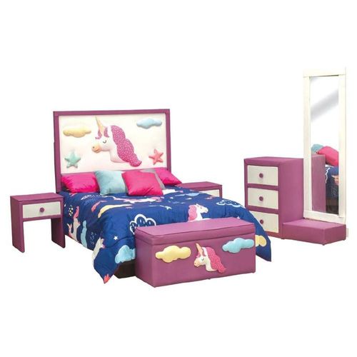 Recamara 5 Piezas Unicornio Rosa