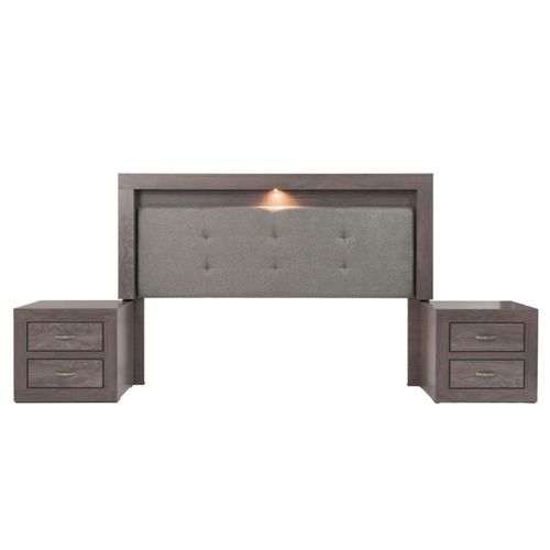 Recamara Aurora King Size 3 piezas - Gris