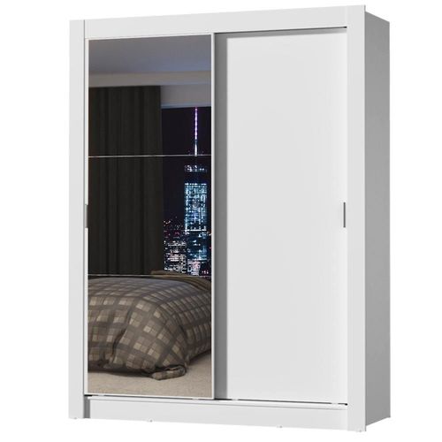 Ropero Madesa Denver 2 Puertas Corredizas con Espejo Blanco