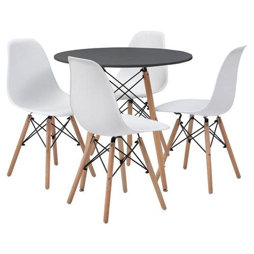 Comedor redonda con 4 sillas Sorum - Blanco