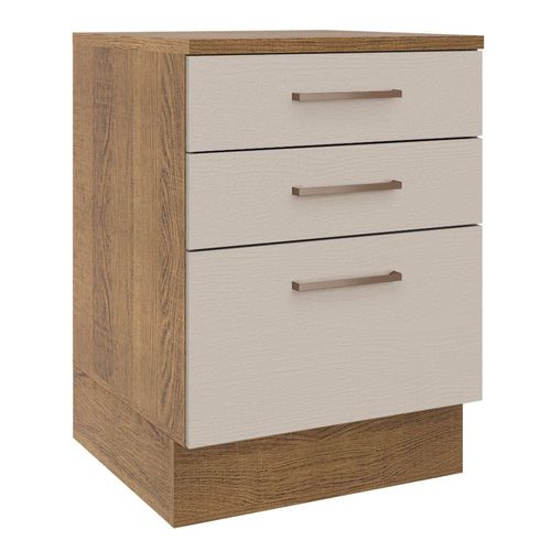 Mueble Cocina 60cm 3 Cajones Agata Madesa Marron/Crema