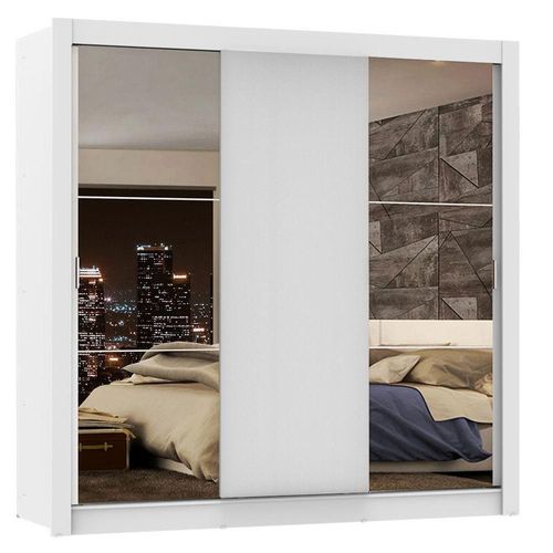 Ropero Madesa Lyon Plus 3 Puertas con 2 Espejos 4 Cajones con Pies B