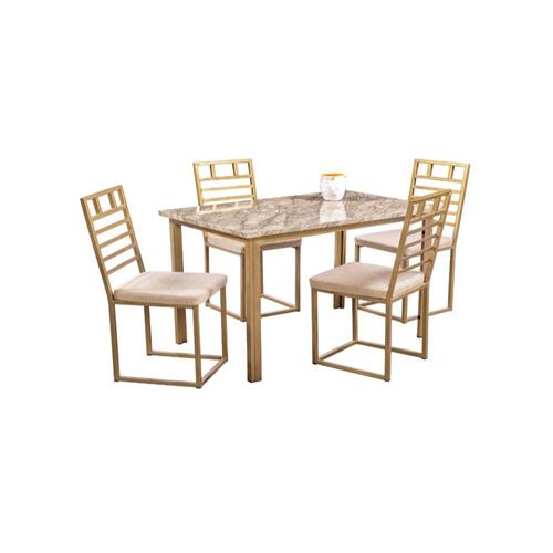 Comedor Naya Oro 4 Sillas Tubulares