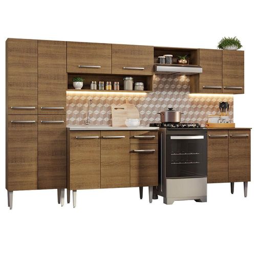 Cocina Integral 293 cm Con Fregadero Emilly Madesa 08 Marron
