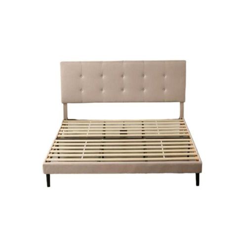 Cama King Size Ilios Innova de Madera  Color Beige