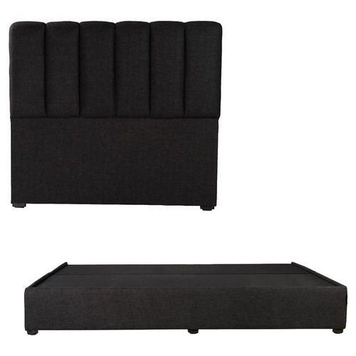 Cabecera King Size Dicasa Kami Negro + Base Cama Belt Negro RGH
