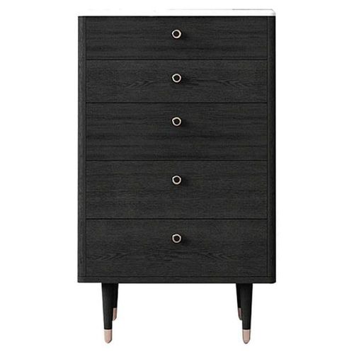 Comoda cajonera praga de 5 gavetas MDP y cubierta efecto mármol