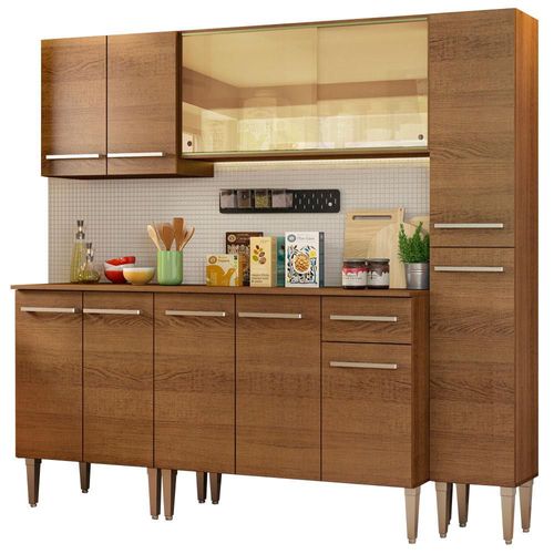 Armario de Cocina Completo 201cm Emilly West Madesa 03 Marron