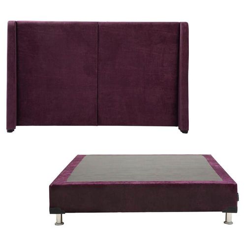 Cabecera Individual Dicasa Milan Morado + Box Dicasa Velvet RGH