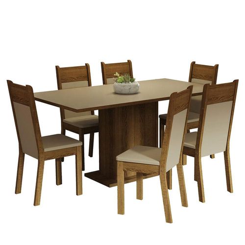 Juego Comedor Mesa Tablero de MDP 6 Sillas C/M/B Augusta Madesa