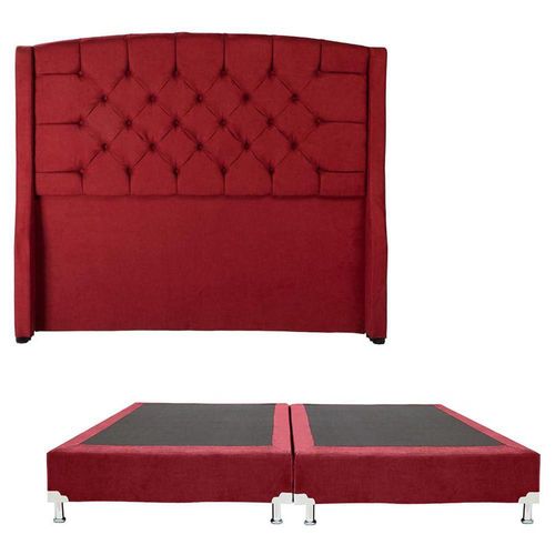 Cabecera King Size Dicasa Sitka Rojo + Box Red RGH