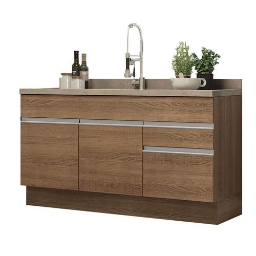 Mueble de Cocina Madesa Glamy 150 cm Sin Tablero Ni Fregadero M