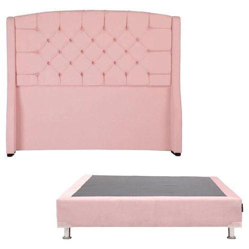 Cabecera Queen Size Dicasa Sitka Pink + Box Pink RGH