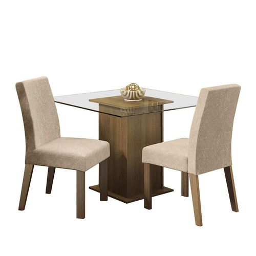 Juego de Comedor Madesa Luli 2 Sillas Marrón Imperial