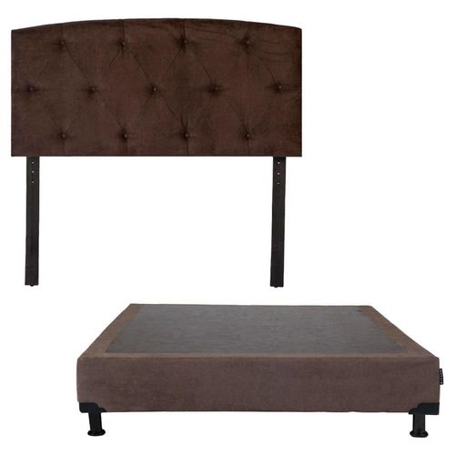 Cabecera Queen Size Dicasa Sigma Chocolate + Box Bless Chocolate RGH