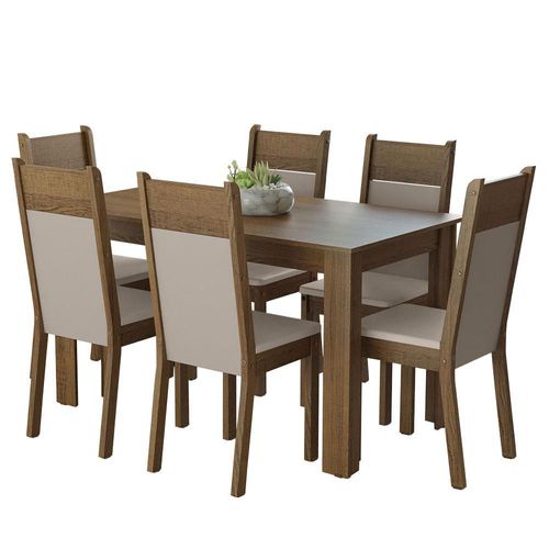 Juego de Comedor Mesa Tablero de MDP 6 Sillas Bahamas Madesa